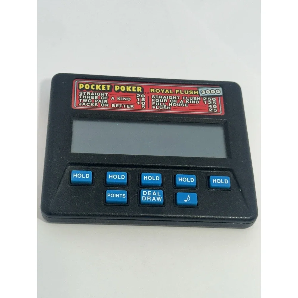 Radica Pocket Poker Royal Flush 3000 Model 1310 Electronic Handheld Game Tested